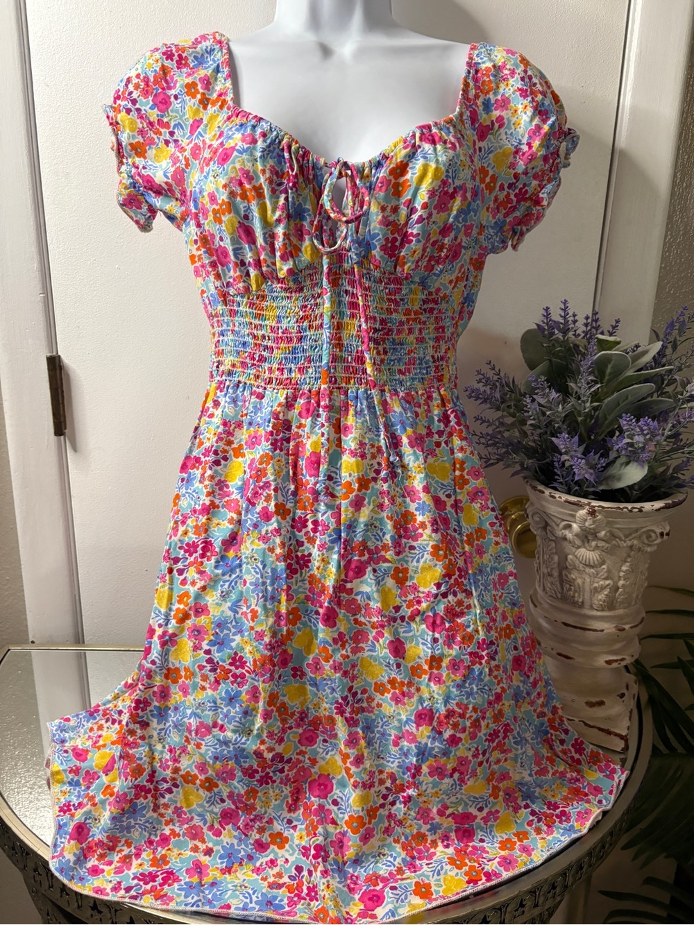 Floral Sundress with Smocked Waist